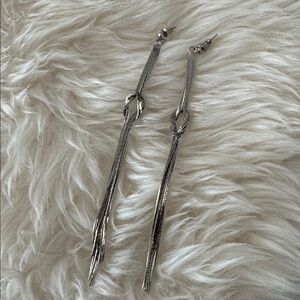 Silver Knot Drop Earrings